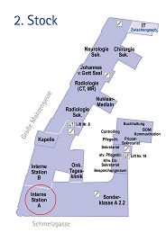 Lageplan Innere Medizin I Klein / Krankenhaus der Barmherzigen Brüder Wien Lageplan Innere Medizin I Klein